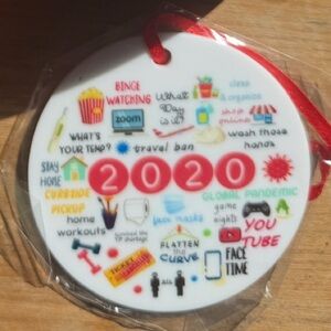 Year 2020 pandemic ceramic Christmas Ornament